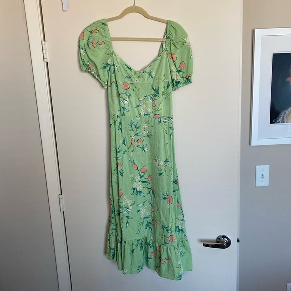Oh So Fresh Pastel Green Floral Print Midi Dress - Picture 2 of 4